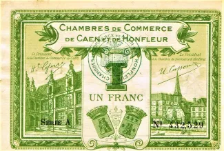 French notgeld 1 Franc, 1915 obverse