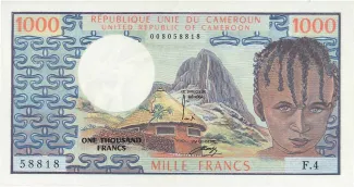 Cameroon 1.000 Francs, 1978-1983                (1974-1983) obverse