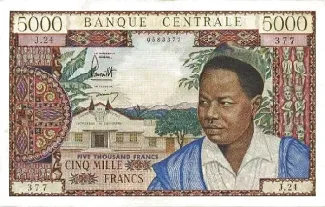 Cameroon 5.000 Francs, 1961 obverse