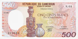 Cameroon 500 Francs, 1985-1990 obverse