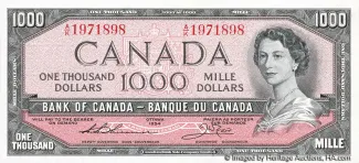Canada 1.000 Dollars, 1954 image