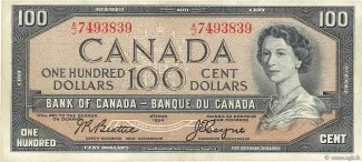 Canada 100 Dollars, 1954 image