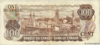 Canada 100 Dollars, 1975 reverse