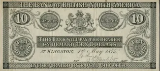 Canada 10 Dollars, 1875 obverse
