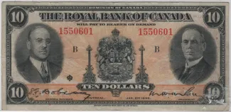 Canada 10 Dollars, 1935 obverse
