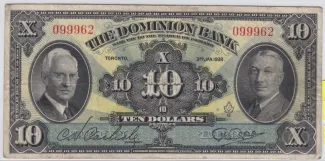 Canada 10 Dollars, 1938 obverse