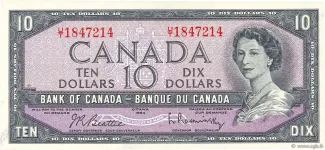 Canada 10 Dollars, 1954 image