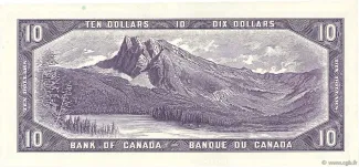 Canada 10 Dollars, 1954 reverse