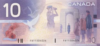 Canada 10 Dollars, 2000-2004 reverse