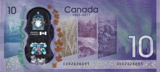 Canada 10 Dollars, 2017 P-112 reverse