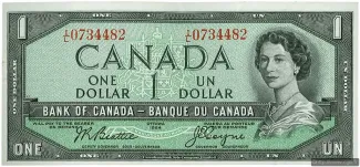 Canada 1 Dollar, 1954 image