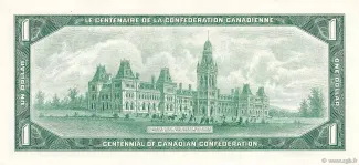 Canada 1 Dollars, 1967 P-84 reverse