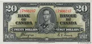 Canada 20 Dollars, 1937 image
