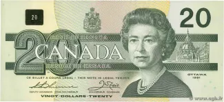Canada 20 Dollars, 1991 image