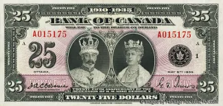 Canada 25 Dollars, 1935 obverse