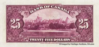 Canada 25 Dollars, 1935 reverse