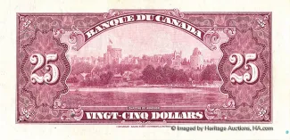 Canada 25 Dollars, 1935 P-49 reverse
