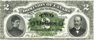 Canada 2 Dollars, 1887 image