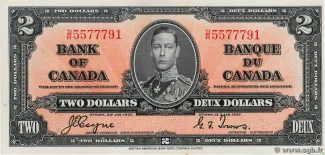 Canada 2 Dollars, 1937 image
