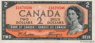 Canada 2 Dollars, 1954 image
