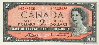 Canada 2 Dollars, 1954 image
