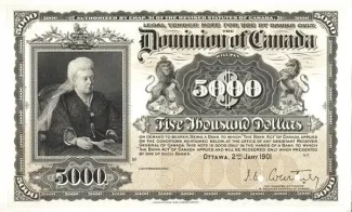 Canada 5,000 Dollars, 1901 P-25 obverse