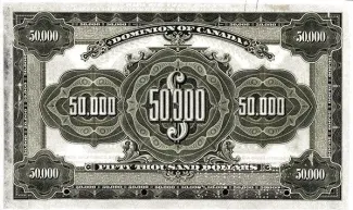 Canada 50,000 Dollars, 1918 P-32 reverse