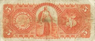 Canada 5 Dollars, 1891 reverse