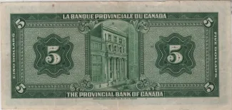 Canada 5 Dollars, 1935 reverse