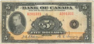 Canada 5 Dollars, 1935 image