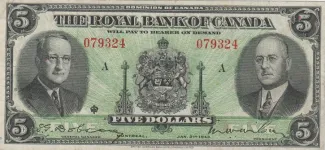 Canada 5 Dollars, 1943 obverse