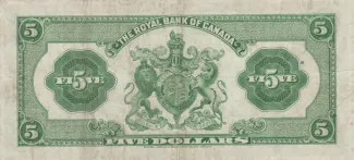 Canada 5 Dollars, 1943 reverse