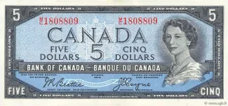 Canada 5 Dollars, 1954 image