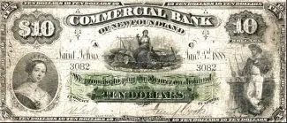 Canadian provinces 10 Dollars, 1888 obverse