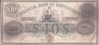 Canadian provinces 10 Pounds, 1865-1867 obverse