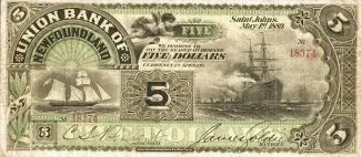 Canadian provinces 5 Dollars, 1889 obverse