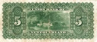Canadian provinces 5 Dollars, 1889 reverse