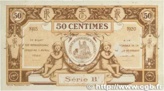 Cantal, Department of 50 Centimes, 1915-1920 P-16 reverse