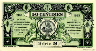 Cantal, Department of 50 Centimes, 1920-1923 P-16 reverse