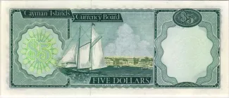 Cayman Islands 5 Dollars - Elizabeth II, 1971-1974 reverse