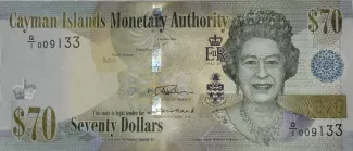 Cayman Islands 70 Dollars, 2022 obverse