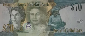 Cayman Islands 70 Dollars, 2022 reverse