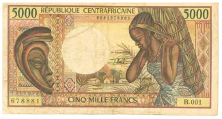 Central African Republic 5.000 Francs, 1991 image
