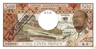 Central African Republic 500 Francs, 1978 P-5 obverse