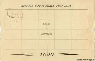 Central African States 1.000 Francs, 1940 reverse