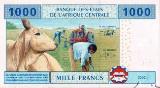 Central African States 1.000 Francs, 2002-2022 reverse