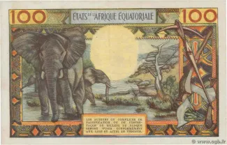 Central African States 100 Francs, 1963 reverse
