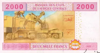 Central African States 2.000 Francs, 2002-2022 reverse