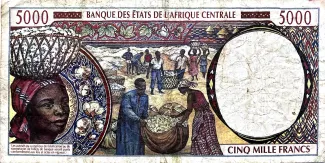 Central African States 5.000 Francs, 1994-2002 reverse