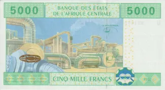 Central African States 5.000 Francs, 2002-2022 reverse